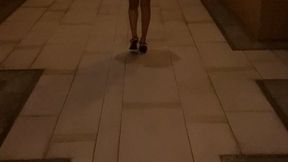 girl coming home from party (Cum Her sandals heels)