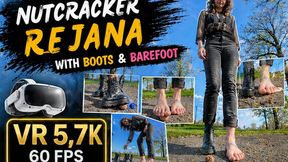 VR 3D 8K 60FPS | Rejana takes on a fun and unusual challenge: crushing different nuts using nothing but her footwear and bare feet copy