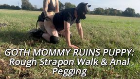 GOTH MOMMY PEGS DISOBEDIENT PUPPY: Leg-Humping & Rough Anal Training in Sports Gear