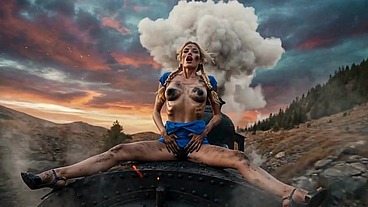 Sooty Slavic Babe Fucked on Steam Train AI Generated