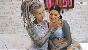 Tattooed alt lesbians explore snatch and hole fistings