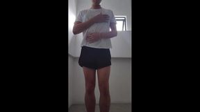 Cumshot Masturbation On Public Stairs
