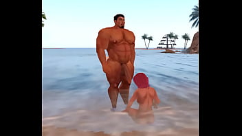 latino hunk roberto garza jerks on beach babe