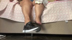 Juliette-RJ taking her sneakers out, no socks, red soles, sweaty feet for you - SOCKS - SWEATY FEET - JOI - RED SOLES - RED POLISH - BBW - LICK ORDERS - FOR MOBILE USERS