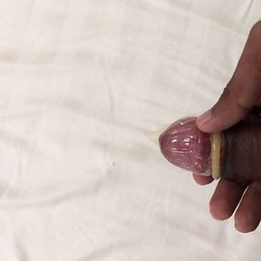 condom putting and masturbation big black cock