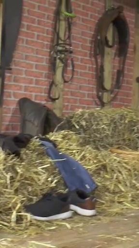 Busty bitch rides huge cock on the farm