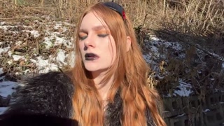 Sexy girl smokes cigarette