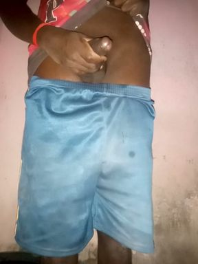 Tamil Tall Handsome guy Shaking his big black Asian cock