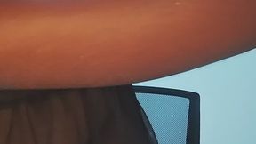 Shaking my big black breasts through my white top, how can they be so big?