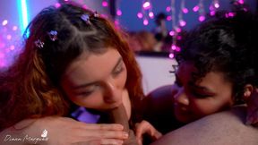 friends who suck together, stay together! - sallys vamp and diana marquez double bj on william vega s cock