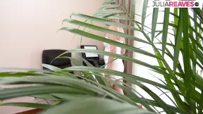 Sexy girl massages dick with foot to a cumshot