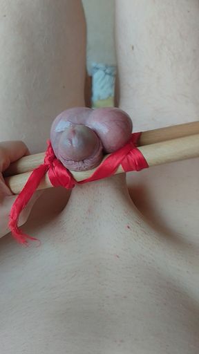 Tied cock and balls