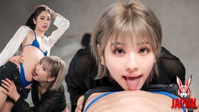 Haruhi Tsukigata’s bellybutton belonged to An Komatsu… until she turned it into a second pussy with her tongue (complete version)