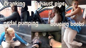 Cranking, Pedal Pumping, Boob Bouncing Exhaust Pipe Compilation