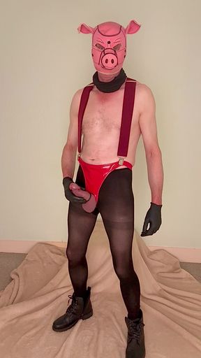 Bare Chest Red Knickers And Ejaculation Of Cum