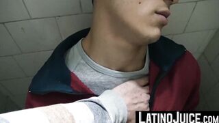 LatinoJuice.com - Me and kinky Nicolas jerk each others huge cocks inside the public