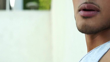 Black Stud Dominic Santos self sucks and cum eats to gay porn stardom