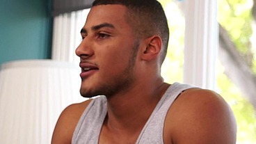 Black Stud Dominic Santos self sucks and cum eats to gay porn stardom