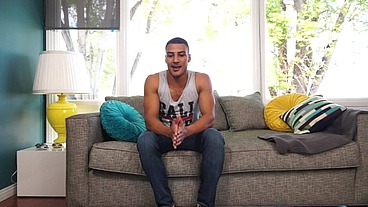 Black Stud Dominic Santos self sucks and cum eats to gay porn stardom