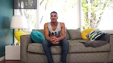 Black Stud Dominic Santos self sucks and cum eats to gay porn stardom