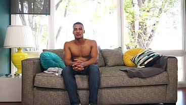 Black Stud Dominic Santos self sucks and cum eats to gay porn stardom