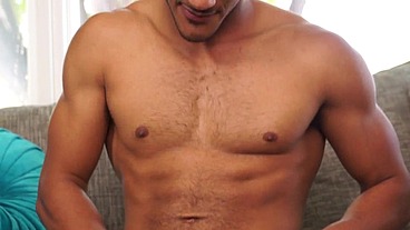 Black Stud Dominic Santos self sucks and cum eats to gay porn stardom