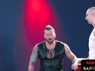 Sadomasochism boy pounds taut homosexual butt