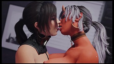 Lara and the mirror of Shamhain [ Parody Hentai Game PornPlay ] Ep.4 shemale demon use my boobs for a hot titjob