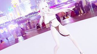 【MMD R-barely legal SEX DANCE】INTENSE CITY HAKU DANCING SHOWING HER GIGANTIC EXITTING BOOBIES セクシーな女の子[MMD]