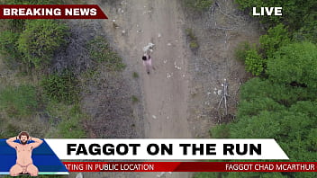 Faggot Runs Naked on the News