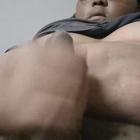 Trans BBW Strokes Cock and Cums