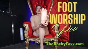 Do Something Entertaining Before I Get Bored Of You Get On Your Knees And Kiss My Feet - Goddess Rocky Foxx
