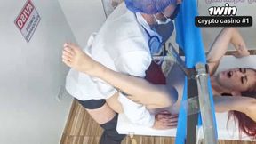 Gynecologist makes dame pee herself on exam and fucked!