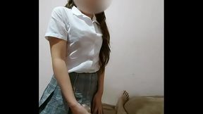 POV Public institute student is passionate about sucking cocks - stepbrother I need money, I'_m a virgin but I do what you want! teen girl student sucking cock