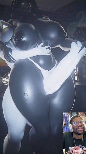Scary Glowing Halloween Transgender Cock Thigh Fucks a Spooky Big Breast Specter