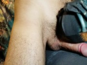 Milking  my dick with a vibrator