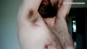 Hairy pits, chest, beard and nipple play