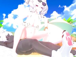 Hawt Futanari NTR at the beach