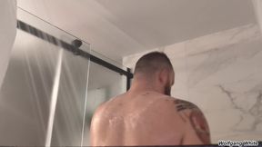 Shower With Your Stepdad - Wet Taboo Roleplay - Thick Cumshot On You Bottom POV - Wolfgang White