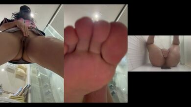 Latina slut showers after fitness day feet fetish