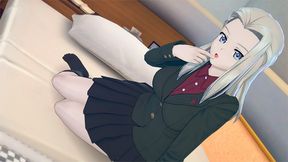 Girls und Panzer: Klara Sex with a Beautiful Girl. (3D Hentai)