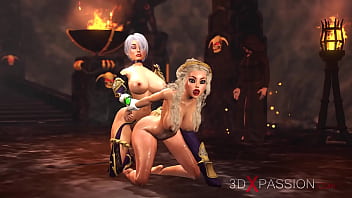 A young princess gets fucked by 3d shemale in the dark dungeon