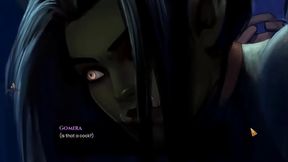 Ebony OrcGirl Gives Intense Blowjob & Swallows Hard In Anime Porn Game