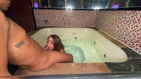 motel with friends on the jacuzzi ffm amateur threesome