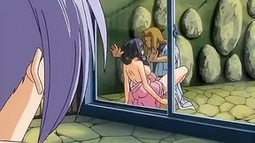 Secret Hot Spring - Anime virgin is banging outdoors while pervs watch