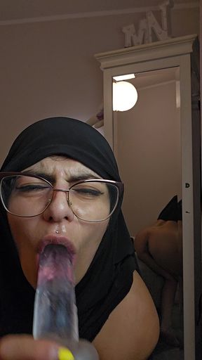 Blowing My Dildo While I Say Naughty Things Mia Niqab