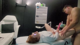 After the massage, the masseuse decided she wanted to have some fun and asked the client to help