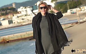 Anouk, a sultry blonde, impales herself on a cock