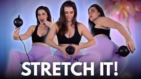 STRETCH IT! - Sophia Truee commands intense anal stretching with an inflatable butt plug from 3 to 35 pumps while delivering humiliating instructions