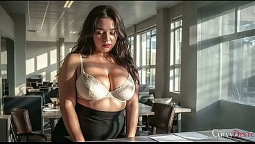 My hot and curvy boss hiked up her skirt and ordered me to fuck her, or else she'_d fire me.[AI]